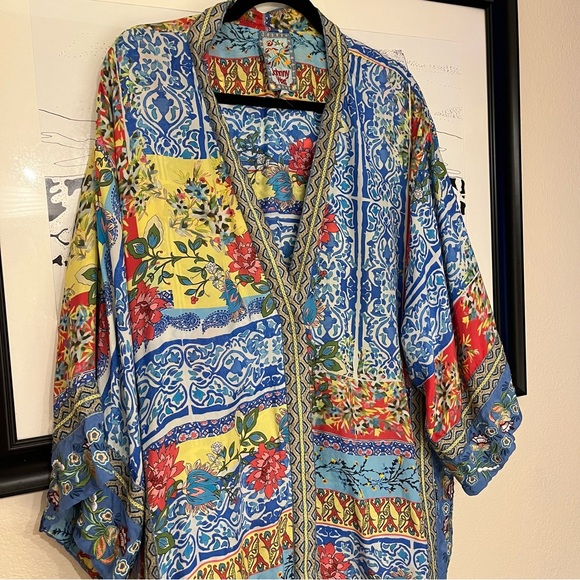 Johnny Was Midsummer Namaka Embroidery Silk Kimono - Picture 3 of 12